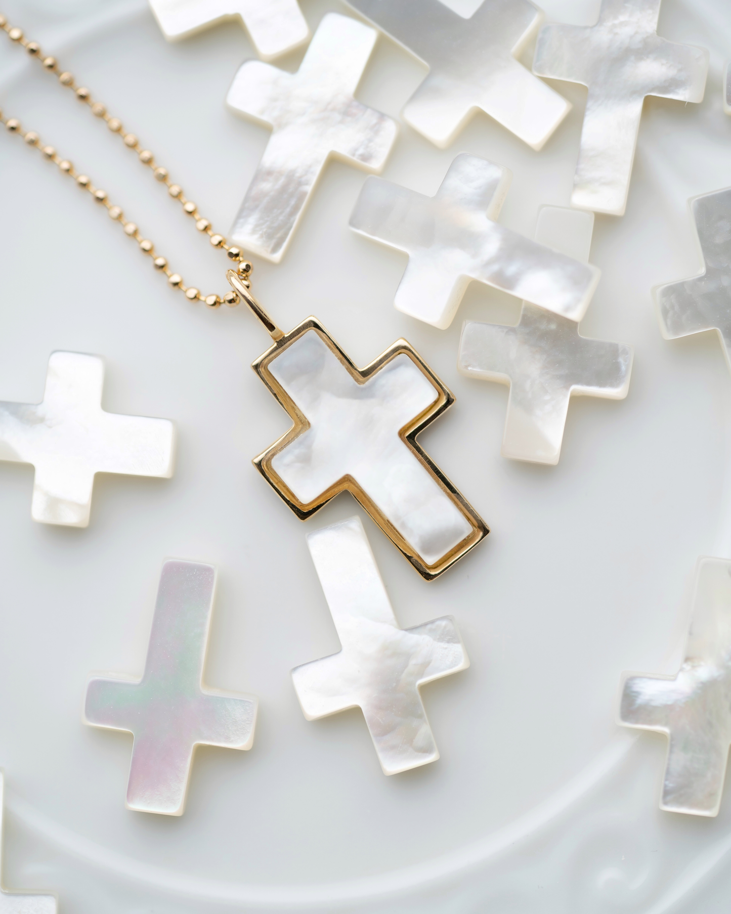 Purity - Mother of Pearl Cross Pendant Top