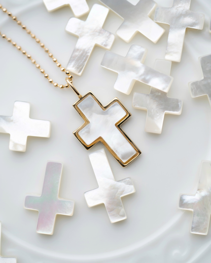 Purity - Mother of Pearl Cross Pendant Top