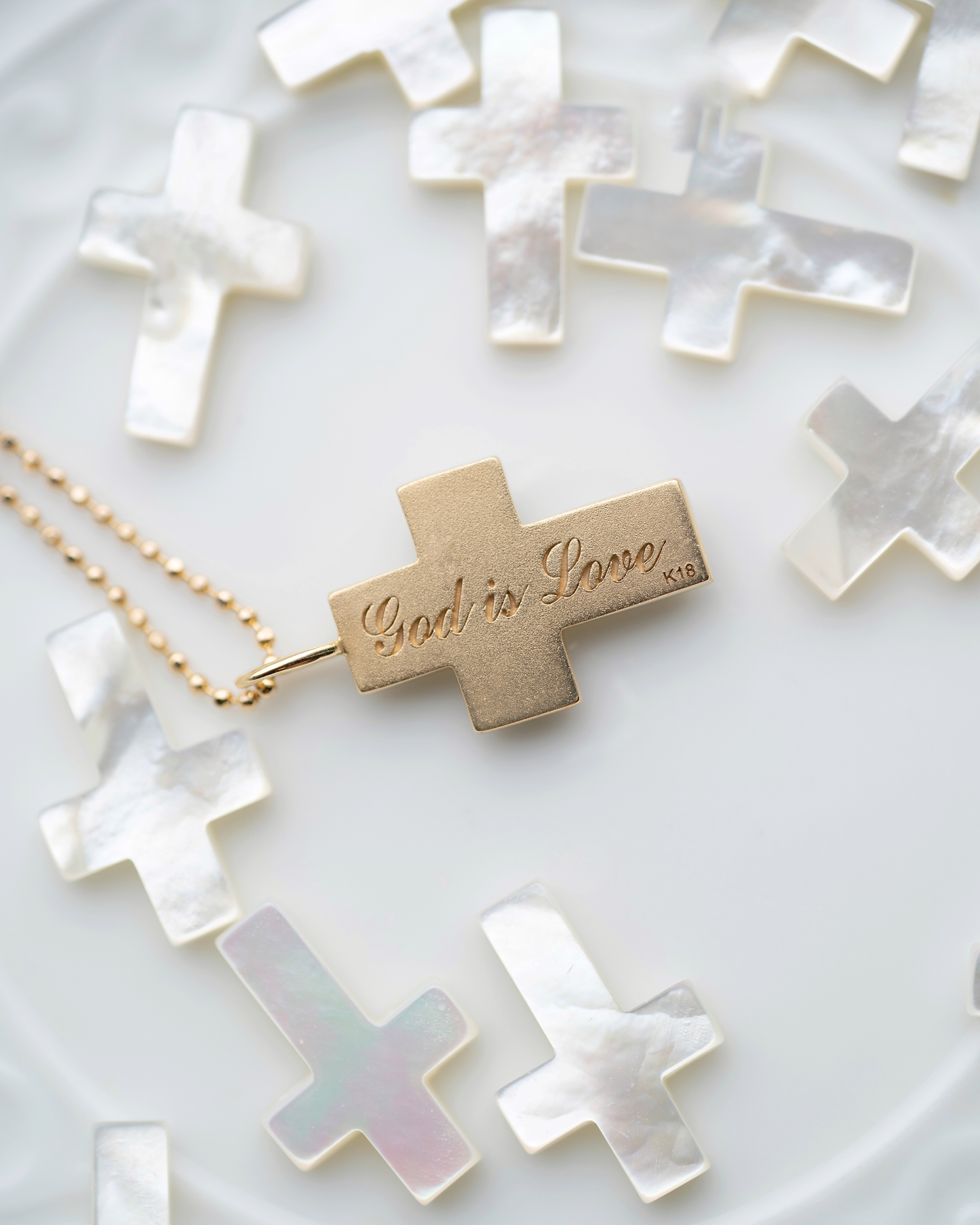 Purity - Mother of Pearl Cross Pendant Top
